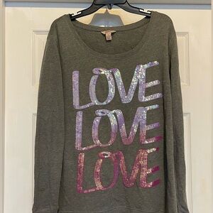 Love sequin sweatshirt